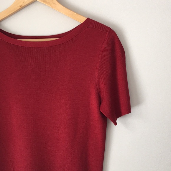 Ann Taylor Sweaters - Ann Taylor Brick Red Silk Knit Top